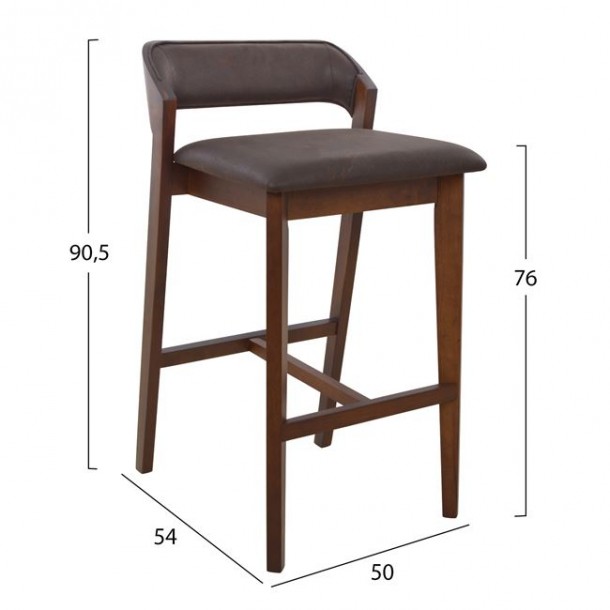 ΣΚΑΜΠΩ ΜΠΑΡ ΞΥΛΙΝΟ FB90191 ΜΕ ΚΑΦΕ ΥΦΑΣΜΑ 50x54x90,5 εκ. 1