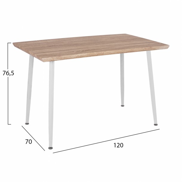 ΣΕΤ 5ΤΜΧ ΤΡΑΠΕΖΙ 120x70x76,5 cm SONAMA ΜΕ ΚΑΡΕΚΛΕΣ ΜΠΕΖ FB910382 2