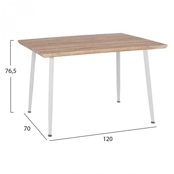 ΣΕΤ 5ΤΜΧ ΤΡΑΠΕΖΙ SONAMA 110x70x76 cm & ΚΑΡΕΚΛΕΣ ΧΡΩΜΑ ΛΕΥΚΟ ΜΕΤΑΛΛΙΚΑ ΠΟΔΙΑ FB911013 1