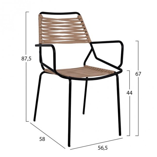 ΣΕΤ 5ΤΜΧ WICKER ΜΕ ΤΡΑΠΕΖΙ 140X80Χ78Υ ΜΠΕΖ & ΜΑΥΡΟ ΧΡΩΜΑ FB910487 2