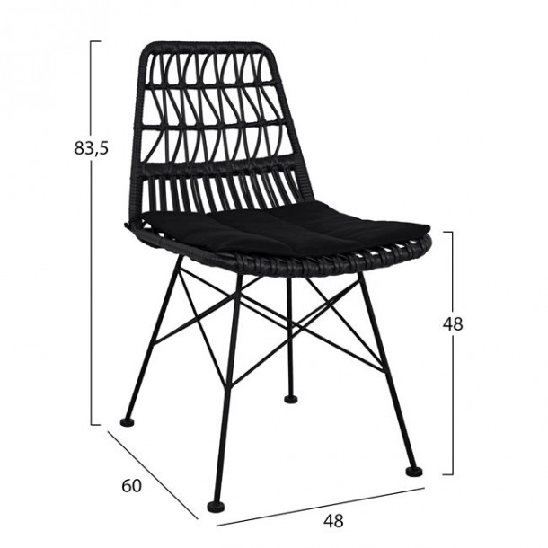 ΣΕΤ 7ΤΜΧ WICKER ΜΕ ΤΡΑΠΕΖΙ 160X90X78Υ ΜΠΕΖ & ΜΑΥΡΟ ΧΡΩΜΑ FB910495 2