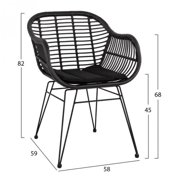 ΣΕΤ 7ΤΜΧ WICKER ΜΕ ΤΡΑΠΕΖΙ 160X90X78Υ ΜΠΕΖ & ΜΑΥΡΟ ΧΡΩΜΑ FB910495 3