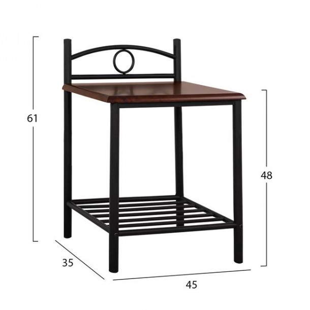 ΚΟΜΟΔΙΝΟ FB9387 ΑΠΟ ΜΕΤΑΛΛΟ ΚΑΙ ΞΥΛΟ 45x35x48-61 εκ. 1