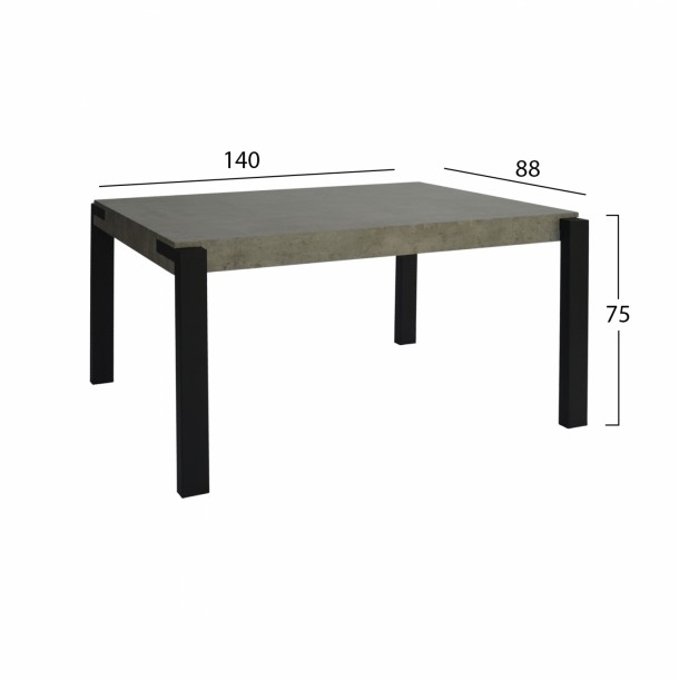 ΣΕΤ 5TMX ΤΡΑΠΕΖΙ MDF CEMENT 140x88 ΜΕ ΚΑΡΕΚΛΕΣ ΜΕΤΑΛΛΙΚΕΣ FB911254 1