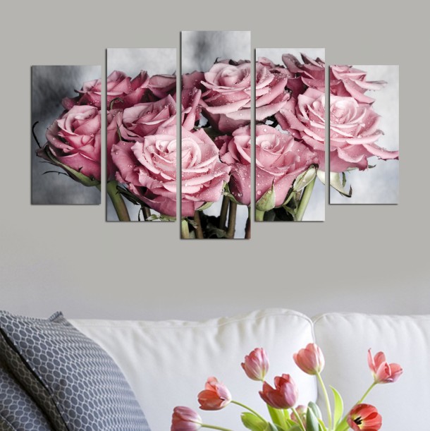 ΠΙΝΑΚΑΣ ΠΕΝΤΑΠΤΥΧΟ MDF ENGLISH ROSES FB97206.02 100x60x0,3 εκ. 2