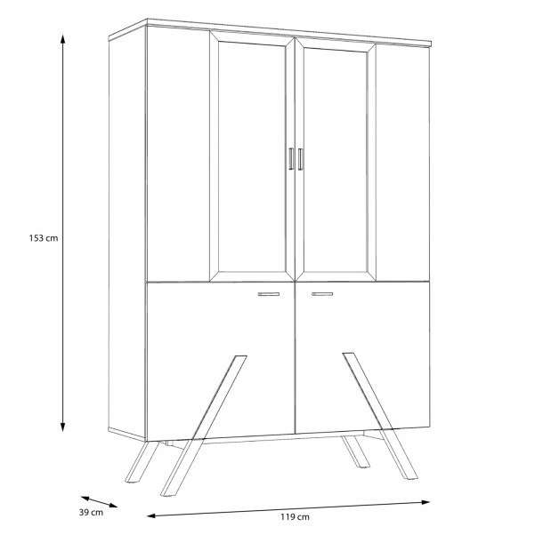 ΒΙΤΡΙΝΑ ΜΕ ΦΩΤΙΣΜΟ LED FB98814 ΣΤΑΧΤΙ ΜΑΥΡΟ 119x39x153 εκ. 2