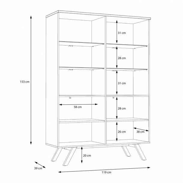 ΒΙΤΡΙΝΑ ΜΕ ΦΩΤΙΣΜΟ LED FB98814 ΣΤΑΧΤΙ ΜΑΥΡΟ 119x39x153 εκ. 3