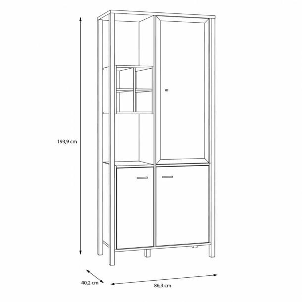 ΒΙΤΡΙΝΑ ΡΑΦΙΕΡΑ FB98819 ΜΑΥΡΟ ΦΥΣΙΚΟ 86,3x40,2x193,9 εκ. 2