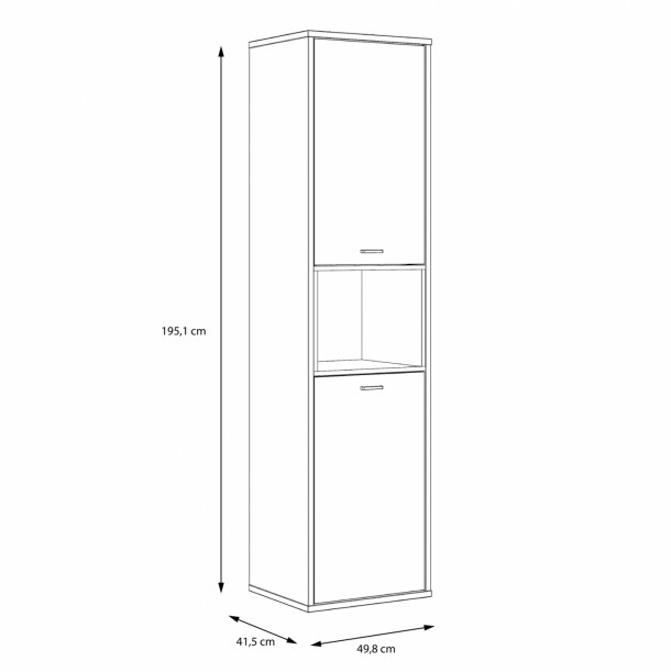 ΒΙΤΡΙΝΑ ΜΕΛΑΜΙΝΗΣ FB98830 ΜΑΥΡΟ ΦΥΣΙΚΟ 49,8x41,5x195,1 εκ. 2