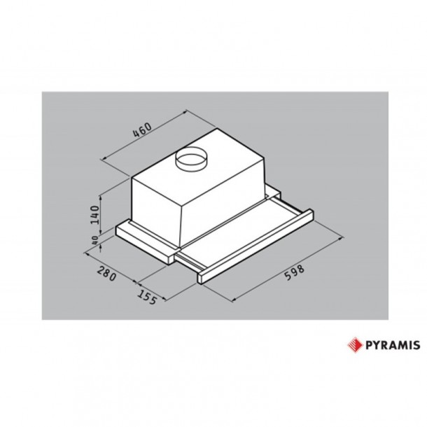 Απορροφητήρας Συρόμενος 60 cm Turbo Slim essential Inox - Pyramis 2