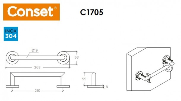 Λαβή Εξώθυρας C1705P - Conset 1