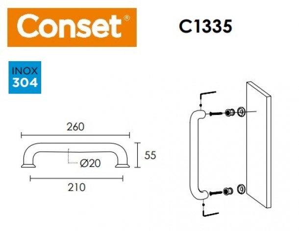 Λαβή Πόρτας C1335 - Conset 1