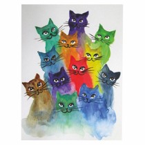 ΠΙΝΑΚΑΣ ΚΑΜΒΑΣ COLORFUL CATS FB97328 30Χ3Χ40 εκ.